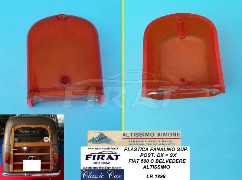 PLASTICA FANALINO FIAT 500 C BELVEDERE SUPERIORE POST.DX=SX(1899